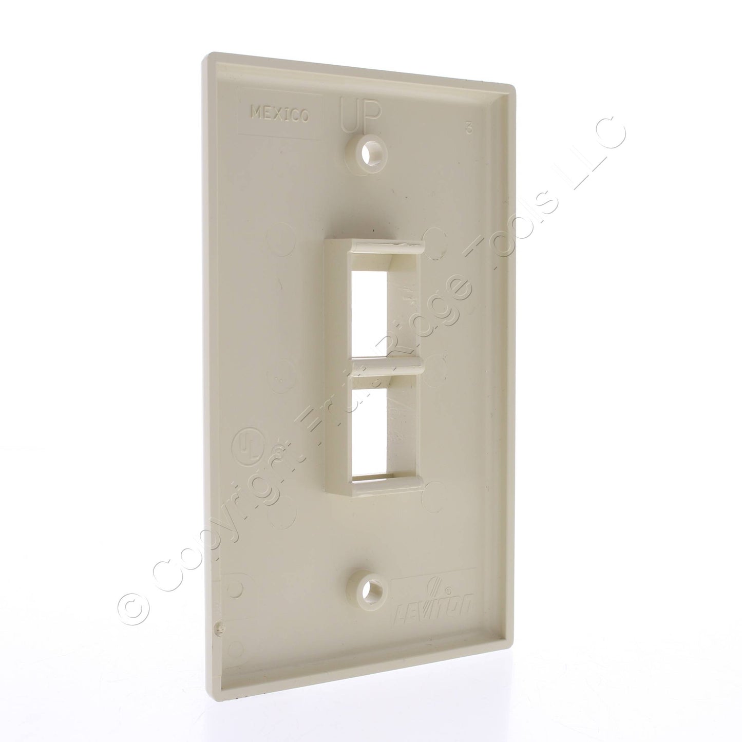 Leviton 40702-BI Ivory 1-Gang Flush Mount Quickport 2-Port Wallplate Cover