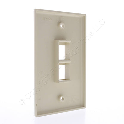 Leviton 40702-BI Ivory 1-Gang Flush Mount Quickport 2-Port Wallplate Cover