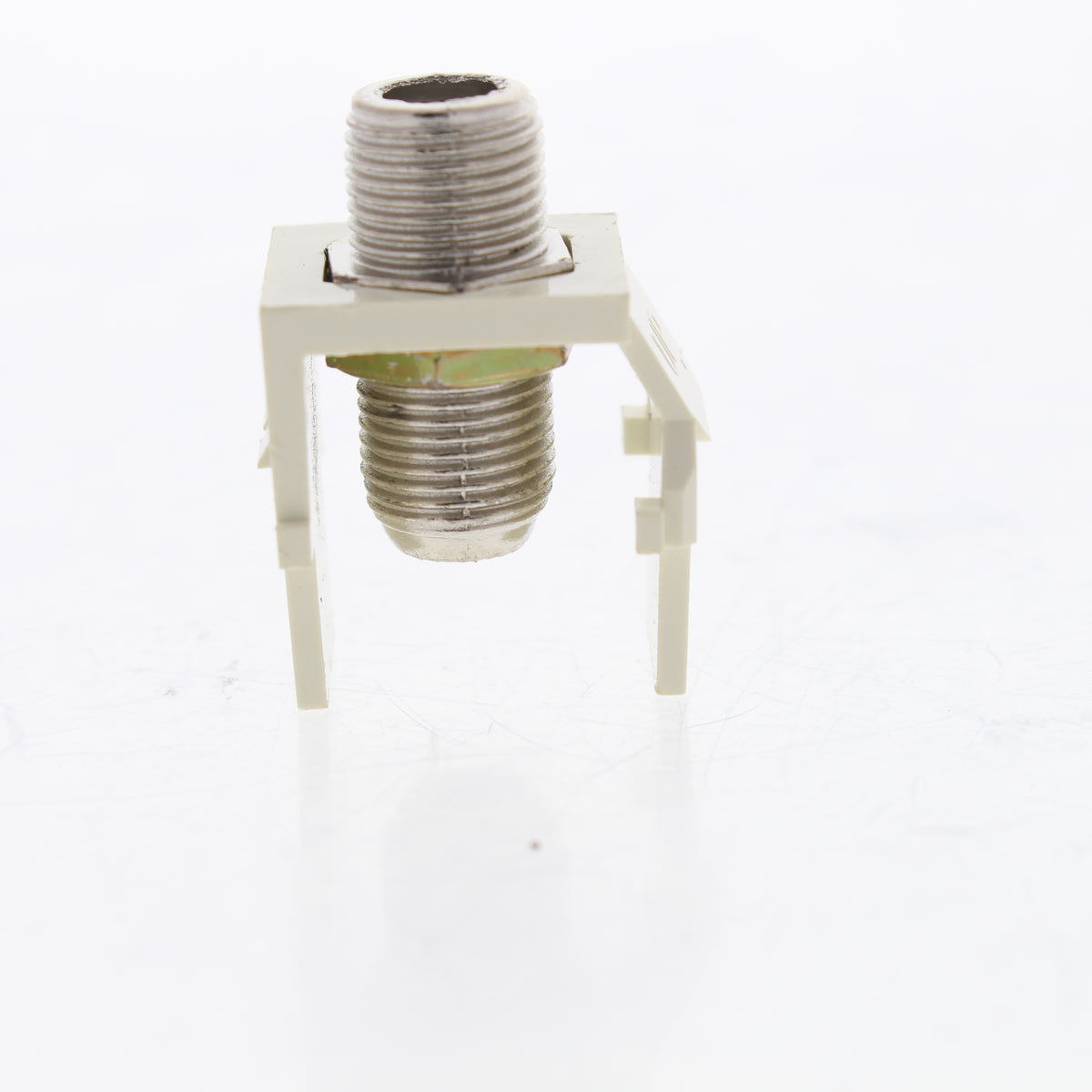 Leviton Almond Quickport Nickel F-Type Coaxial Cable Connector Jack 40731-BA