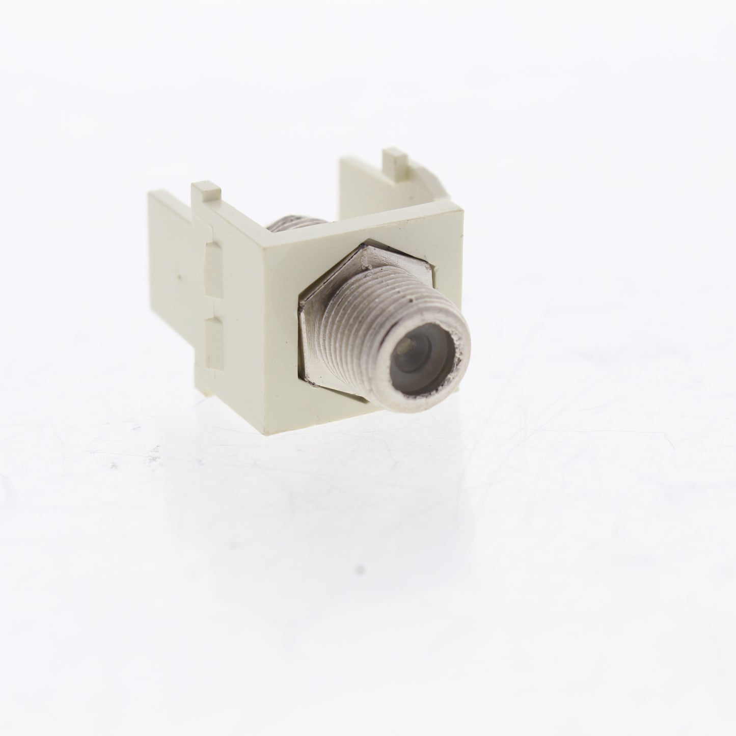 Leviton Almond Quickport Nickel F-Type Coaxial Cable Connector Jack 40731-BA