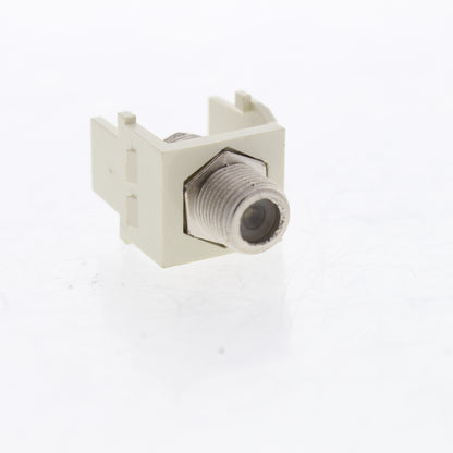 Leviton Almond Quickport Nickel F-Type Coaxial Cable Connector Jack 40731-BA