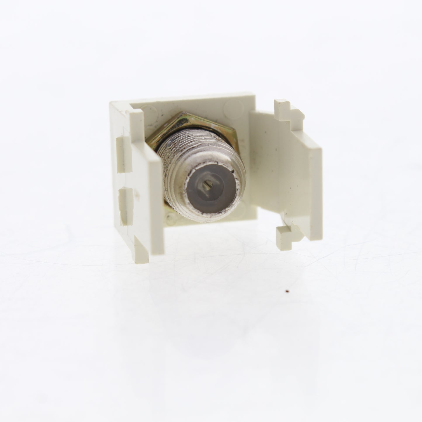 Leviton Almond Quickport Nickel F-Type Coaxial Cable Connector Jack 40731-BA