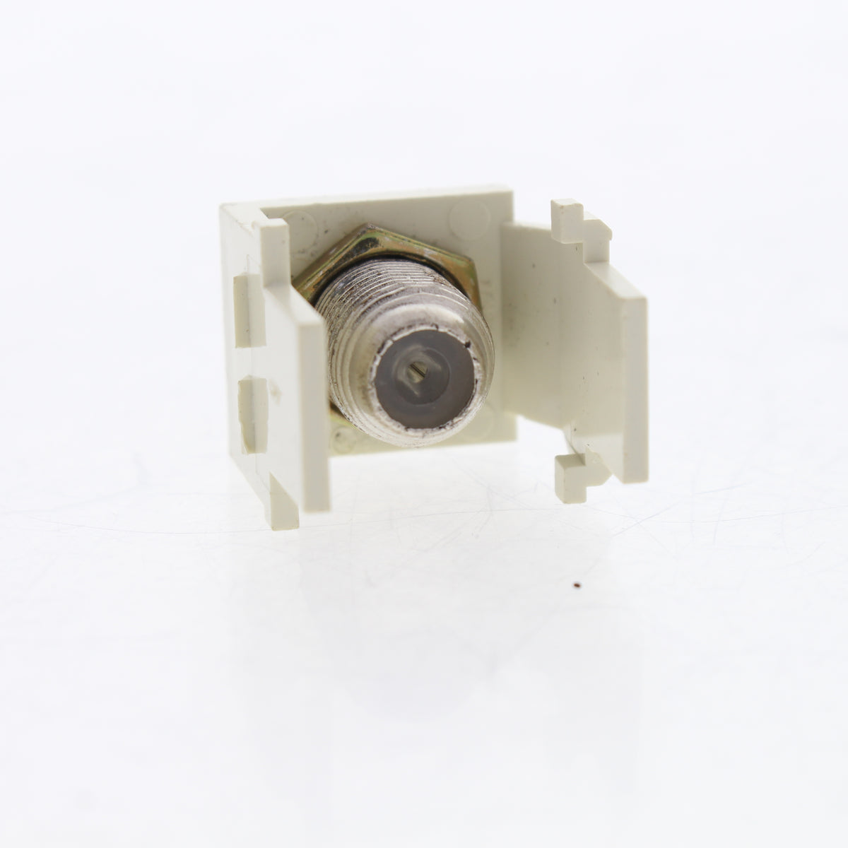 Leviton Almond Quickport Nickel F-Type Coaxial Cable Connector Jack 40731-BA