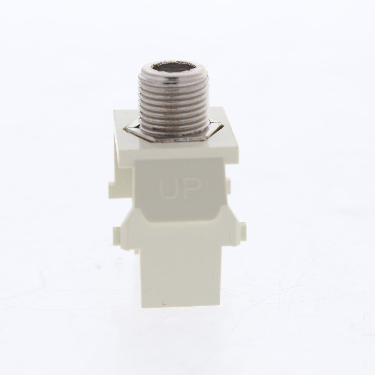 Leviton Almond Quickport Nickel F-Type Coaxial Cable Connector Jack 40731-BA