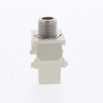Leviton Almond Quickport Nickel F-Type Coaxial Cable Connector Jack 40731-BA