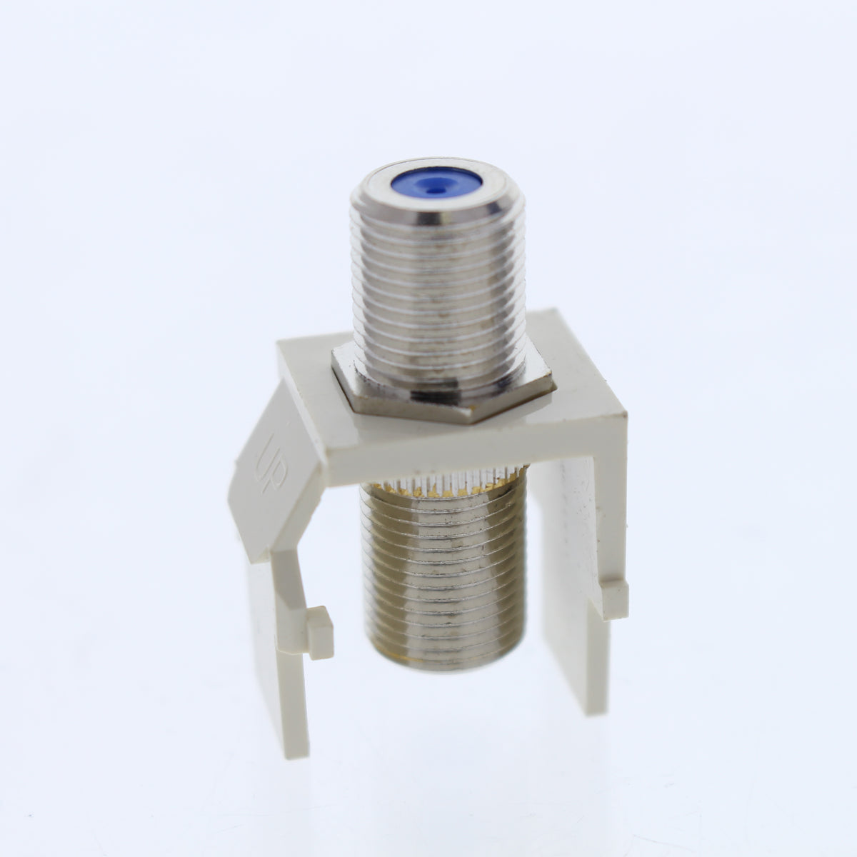 Leviton Almond Quickport F-Type Coax Cable Connector Jack 40731-BA Blue Center