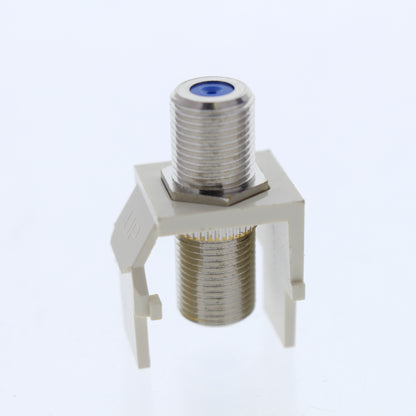 Leviton Almond Quickport F-Type Coax Cable Connector Jack 40731-BA Blue Center