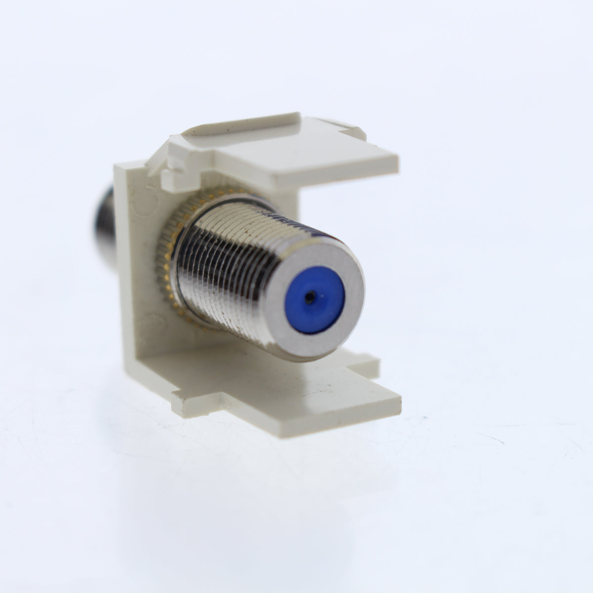 Leviton Almond Quickport F-Type Coax Cable Connector Jack 40731-BA Blue Center