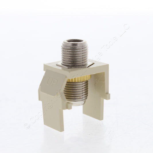 10 Leviton Ivory Quickport Nickel F-Type Coaxial Cable Connector Jacks 40731-BI