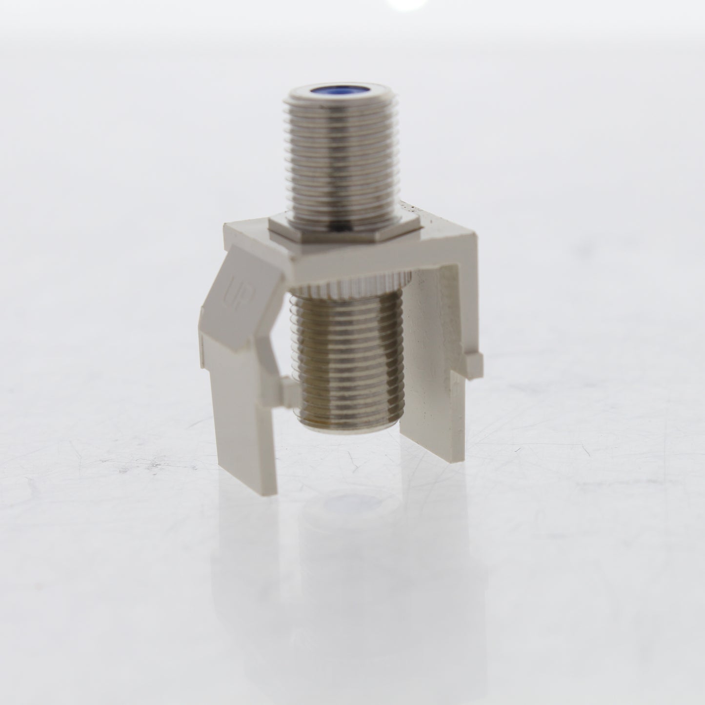 Leviton Light Almond Quickport F-Type Coax Connector Jack 40731-BT Blue Center