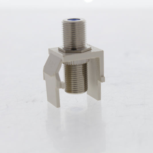 Leviton Light Almond Quickport F-Type Coax Connector Jack 40731-BT Blue Center