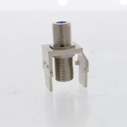 Leviton Light Almond Quickport F-Type Coax Connector Jack 40731-BT Blue Center