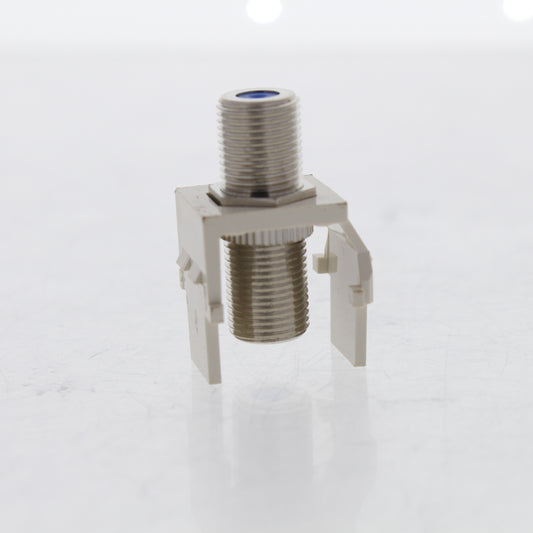 Leviton Light Almond Quickport F-Type Coax Connector Jack 40731-BT Blue Center