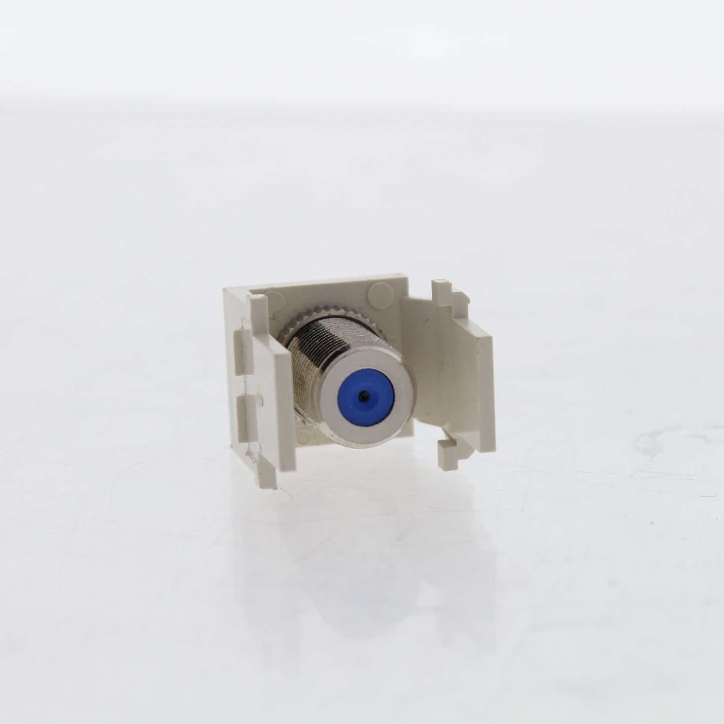 Leviton Light Almond Quickport F-Type Coax Connector Jack 40731-BT Blue Center