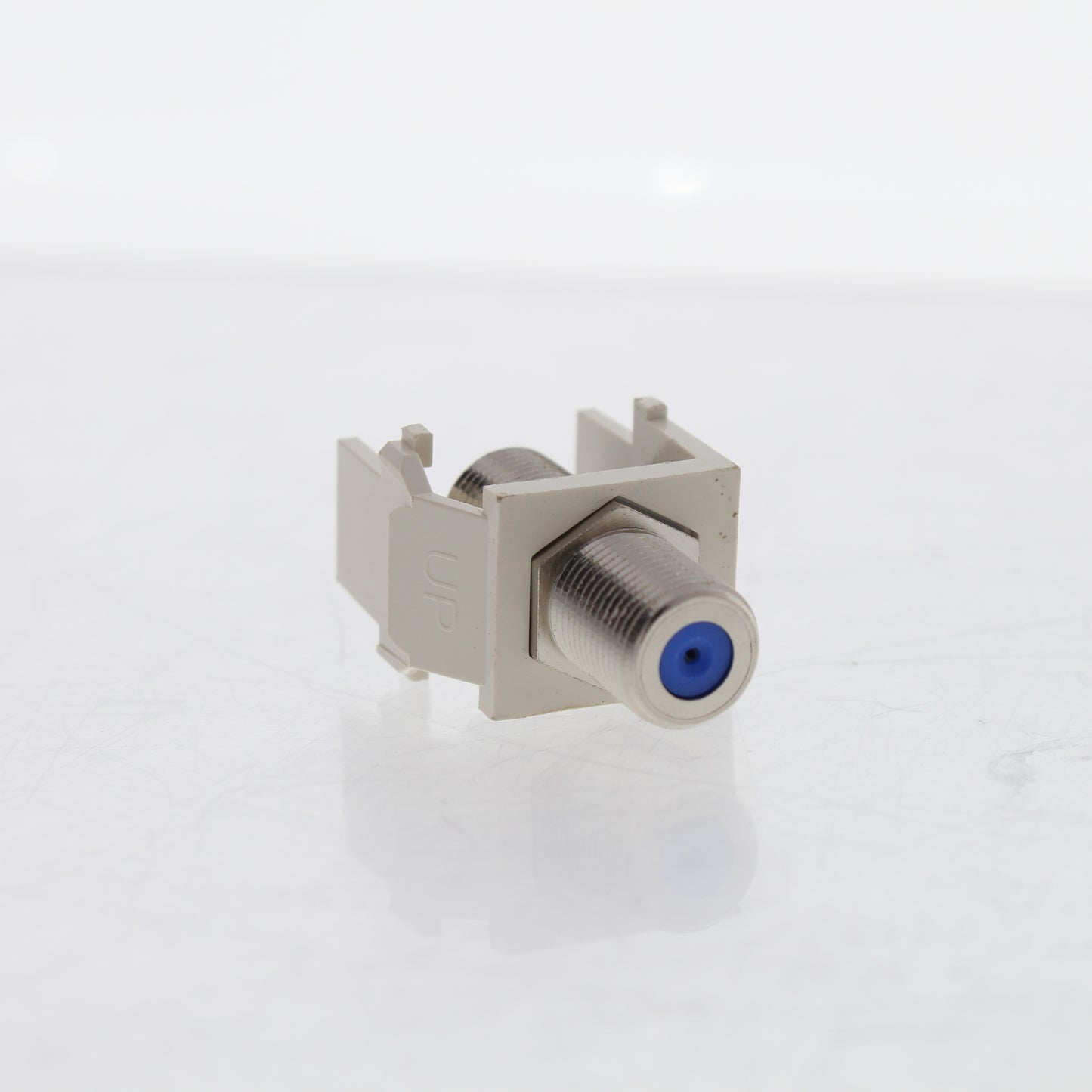 Leviton Light Almond Quickport F-Type Coax Connector Jack 40731-BT Blue Center