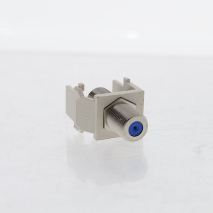 Leviton Light Almond Quickport F-Type Coax Connector Jack 40731-BT Blue Center