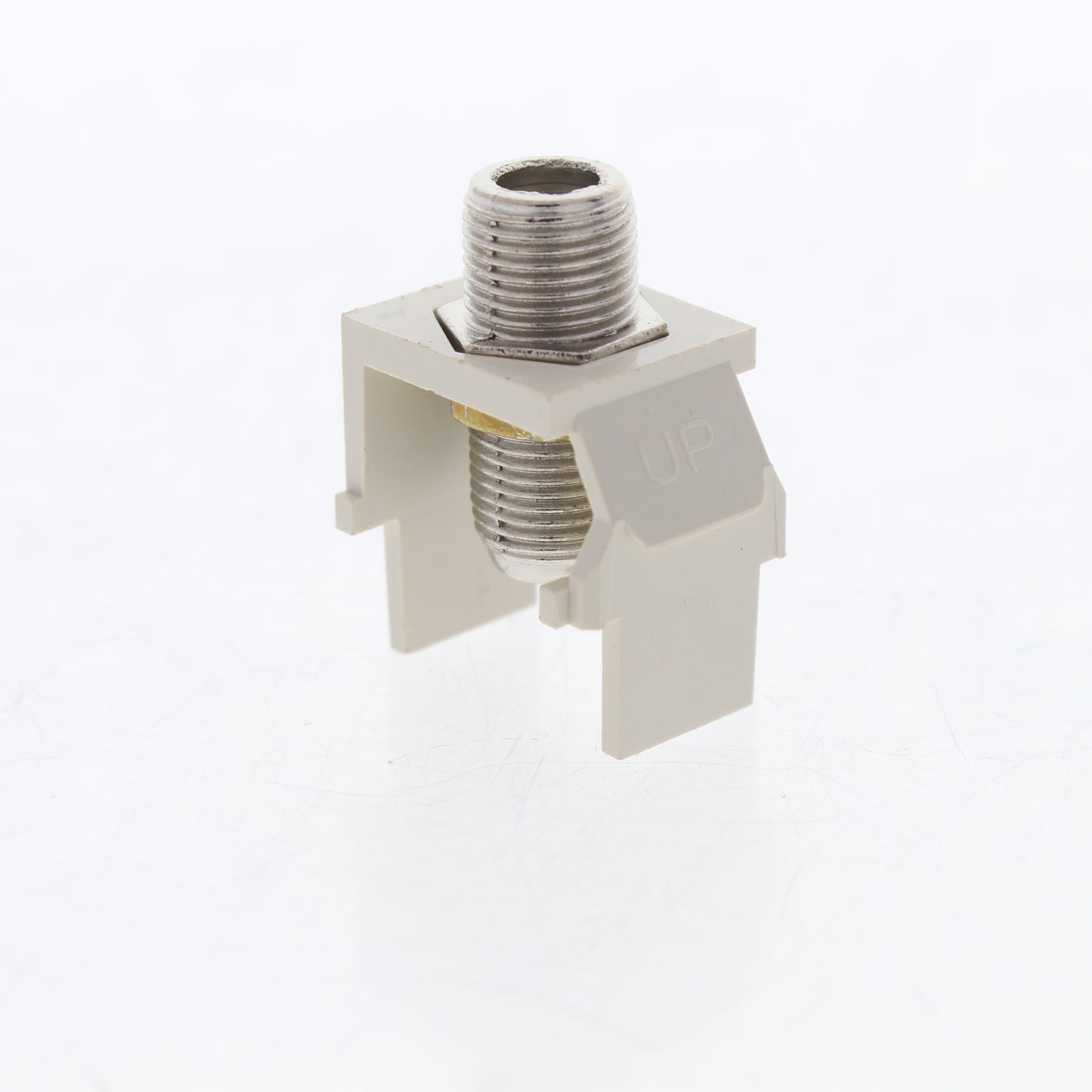 Leviton Lt Almond Quickport Nickel F-Type Coaxial Cable Connector Jack 40731-BT