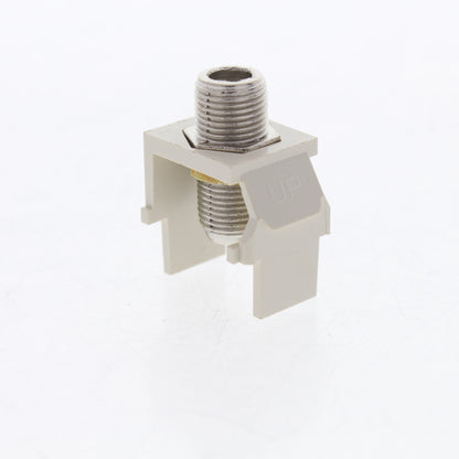 Leviton Lt Almond Quickport Nickel F-Type Coaxial Cable Connector Jack 40731-BT