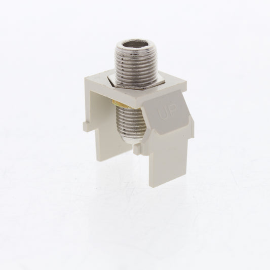 Leviton Lt Almond Quickport Nickel F-Type Coaxial Cable Connector Jack 40731-BT