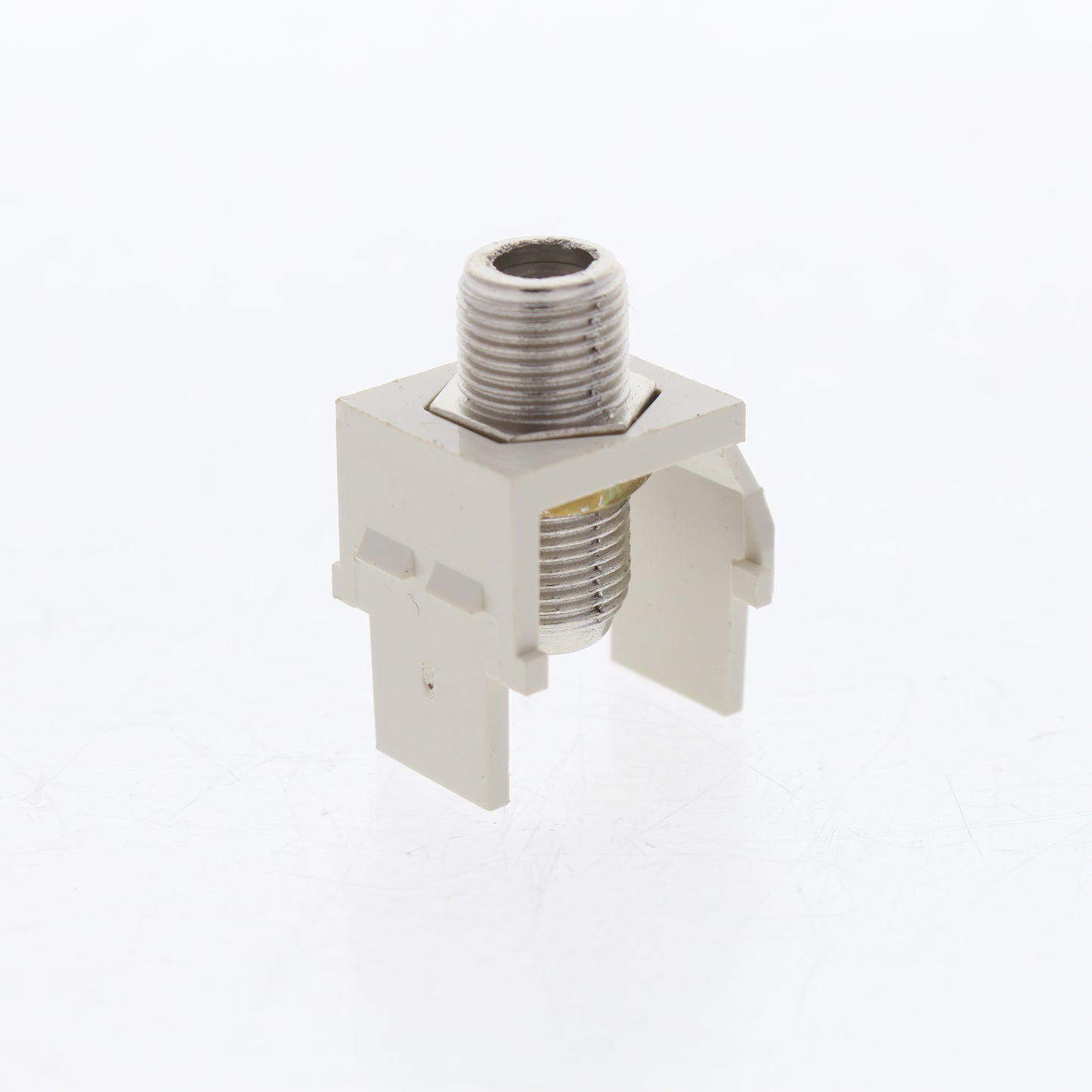Leviton Lt Almond Quickport Nickel F-Type Coaxial Cable Connector Jack 40731-BT