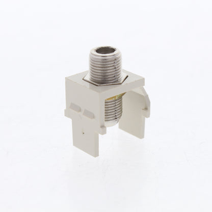 Leviton Lt Almond Quickport Nickel F-Type Coaxial Cable Connector Jack 40731-BT