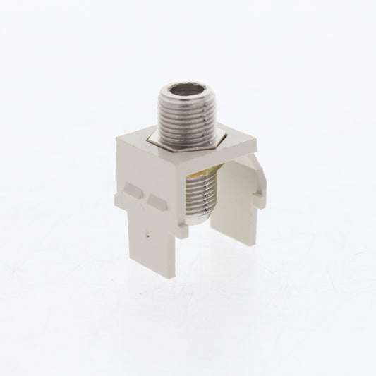 Leviton Lt Almond Quickport Nickel F-Type Coaxial Cable Connector Jack 40731-BT