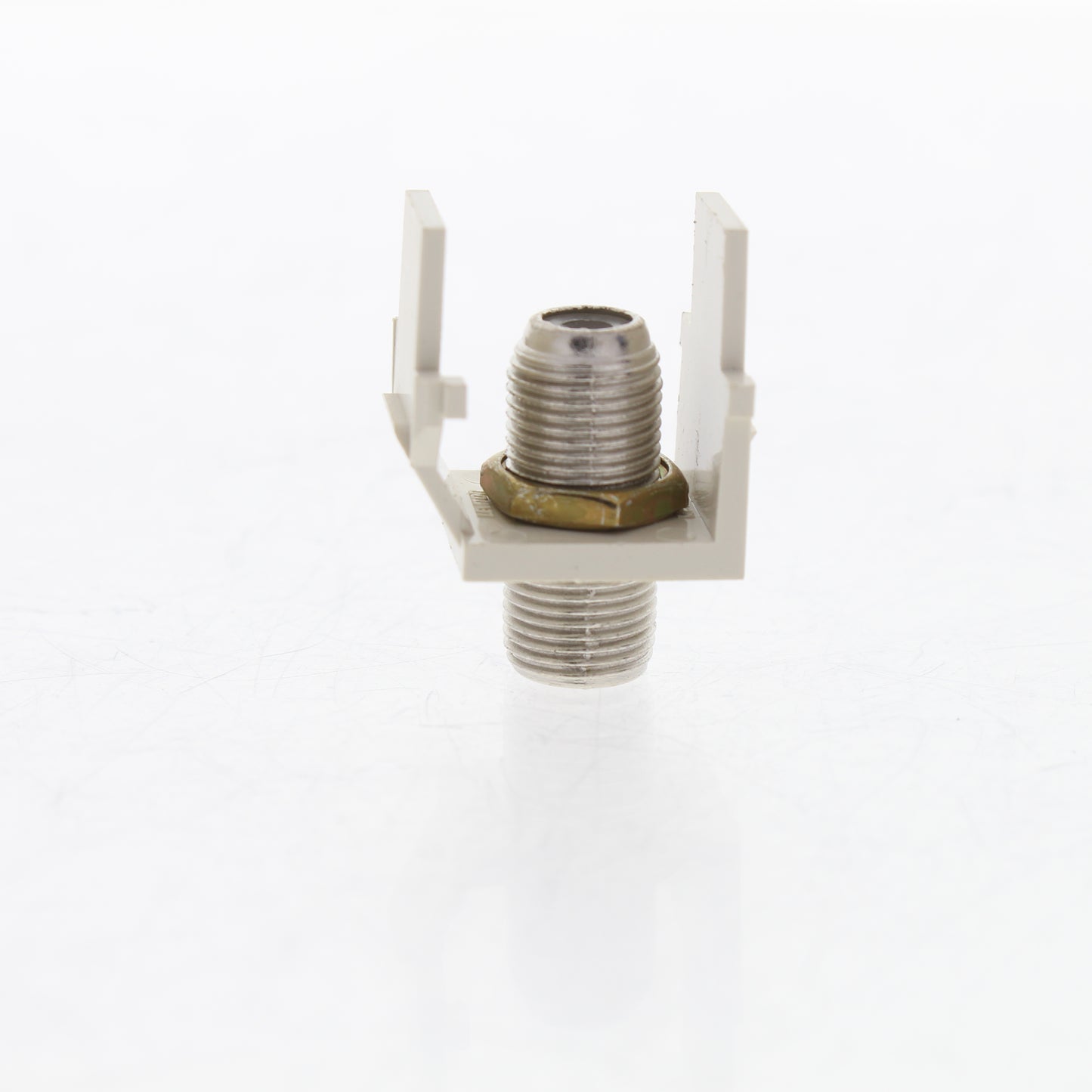 Leviton Lt Almond Quickport Nickel F-Type Coaxial Cable Connector Jack 40731-BT