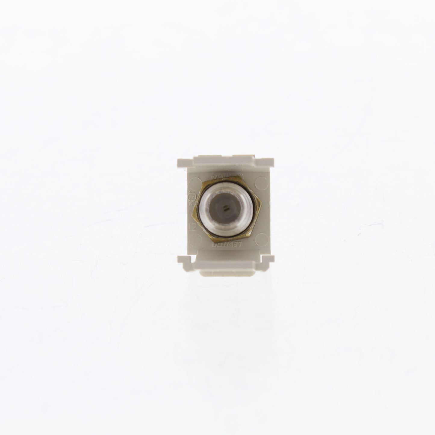 Leviton Lt Almond Quickport Nickel F-Type Coaxial Cable Connector Jack 40731-BT