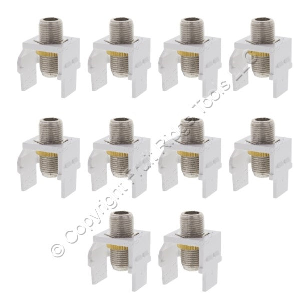 Leviton 40731-BW White Quickport F-Type Coax Cable Connector Jack Insert 10-Pack