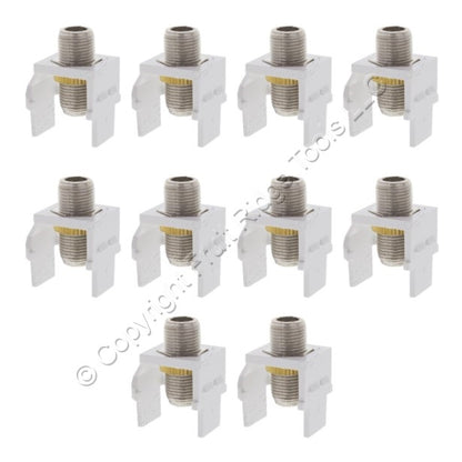 Leviton 40731-BW White Quickport F-Type Coax Cable Connector Jack Insert 10-Pack