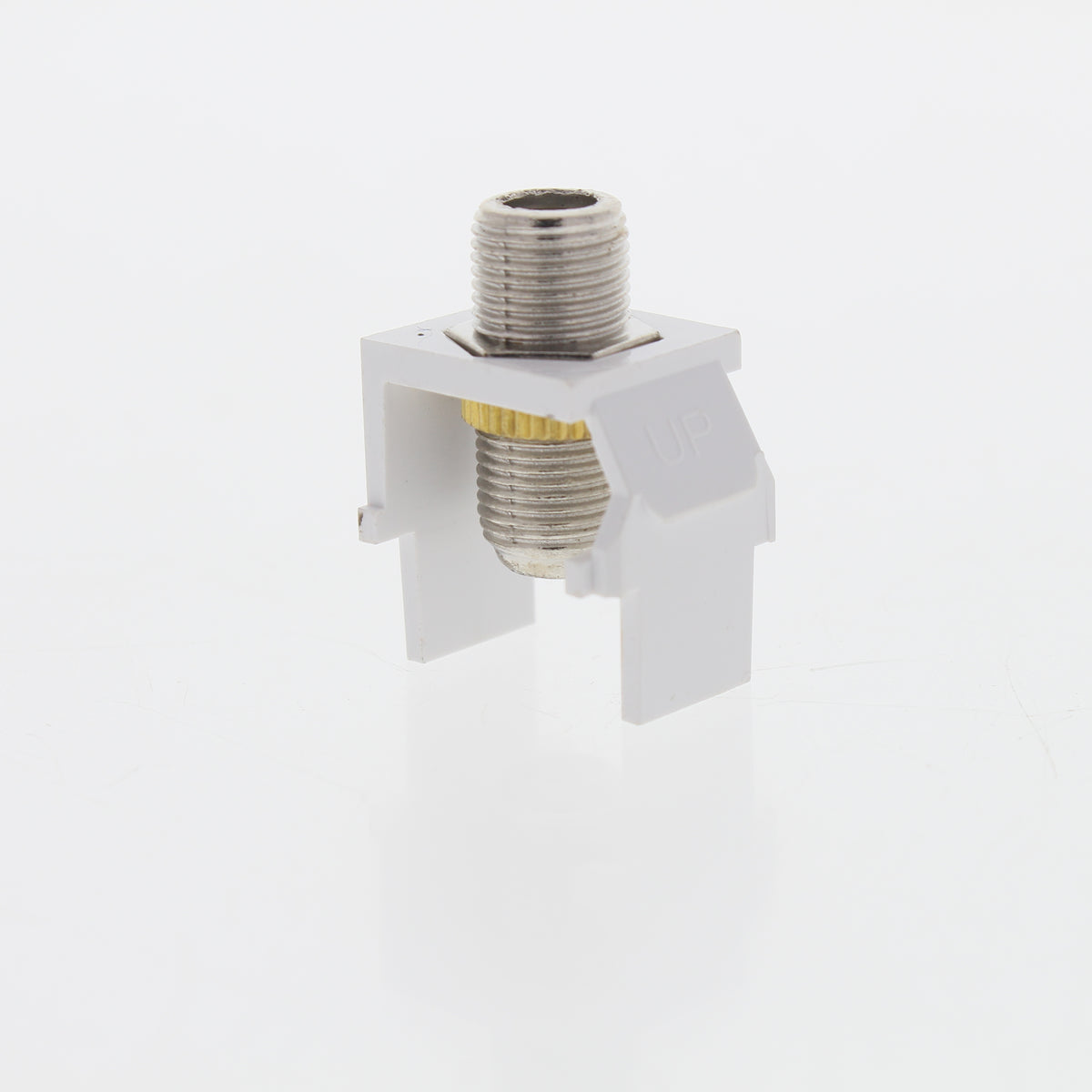 Leviton 40731-BW White Quickport Nickel F-Type Coaxial Cable Connector Jack