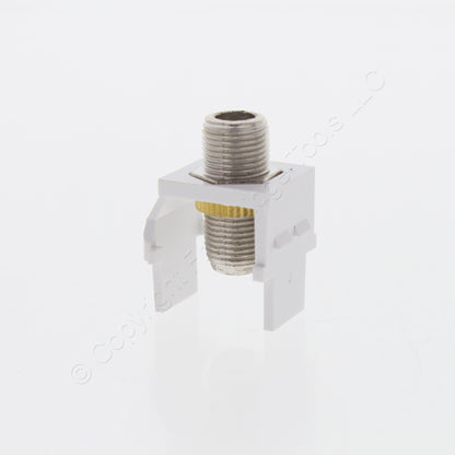 Leviton 40731-BW White Quickport F-Type Coax Cable Connector Jack Insert 10-Pack