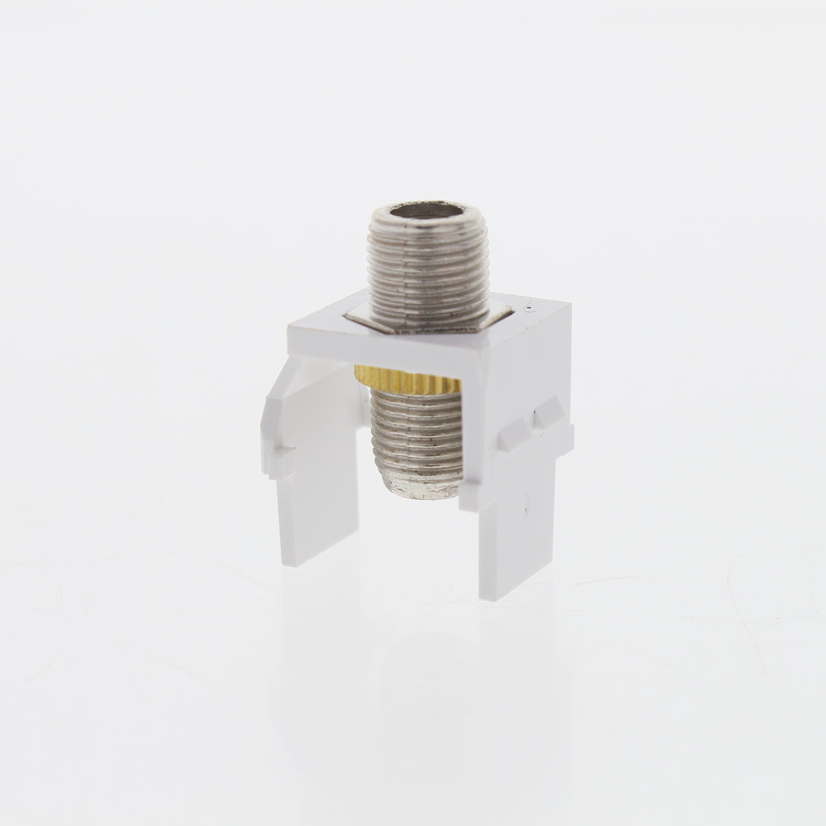 Leviton 40731-BW White Quickport Nickel F-Type Coaxial Cable Connector Jack