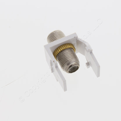 Leviton 40731-BW White Quickport F-Type Coax Cable Connector Jack Insert 10-Pack