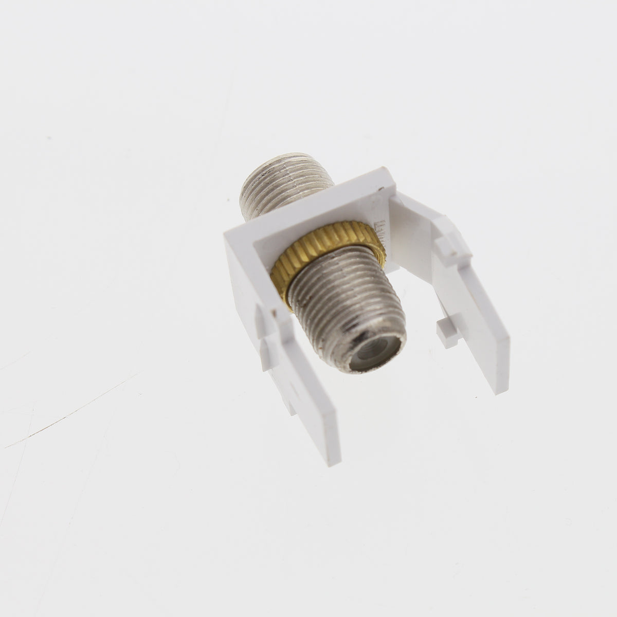 Leviton 40731-BW White Quickport Nickel F-Type Coaxial Cable Connector Jack
