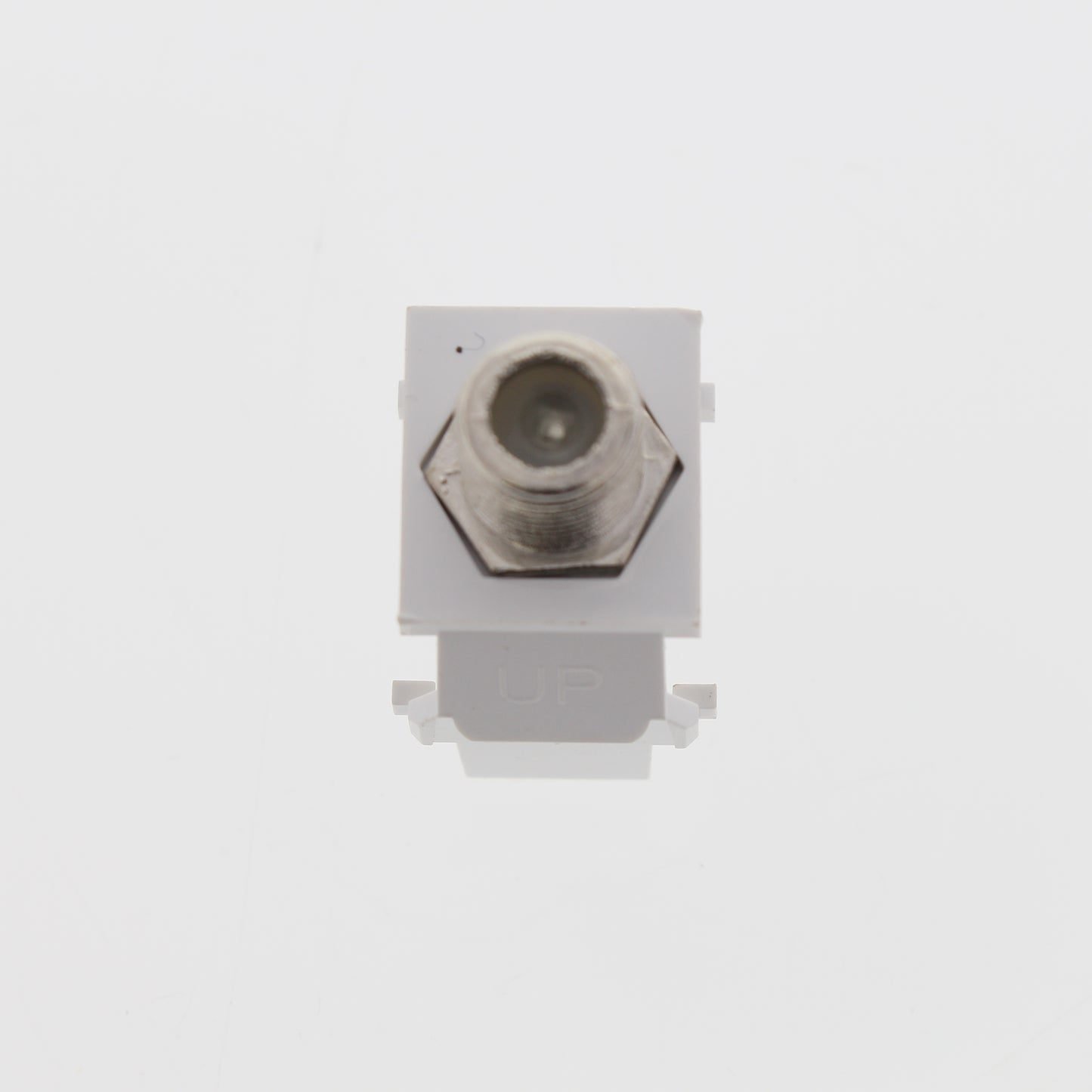 Leviton 40731-BW White Quickport Nickel F-Type Coaxial Cable Connector Jack