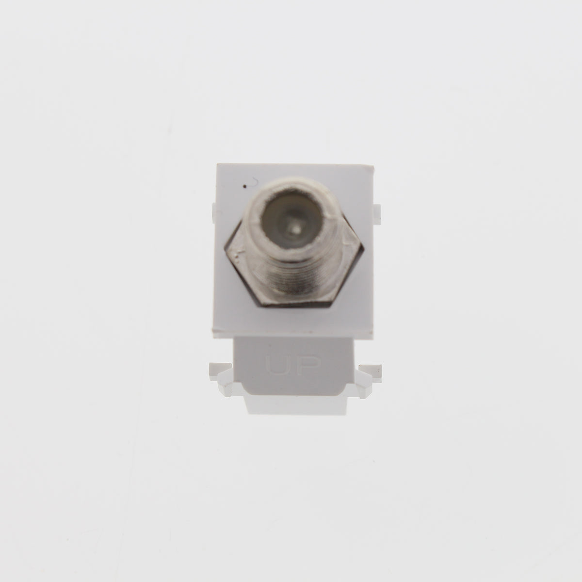 Leviton 40731-BW White Quickport Nickel F-Type Coaxial Cable Connector Jack