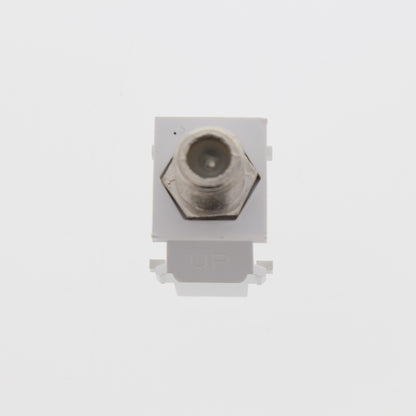 Leviton 40731-BW White Quickport Nickel F-Type Coaxial Cable Connector Jack