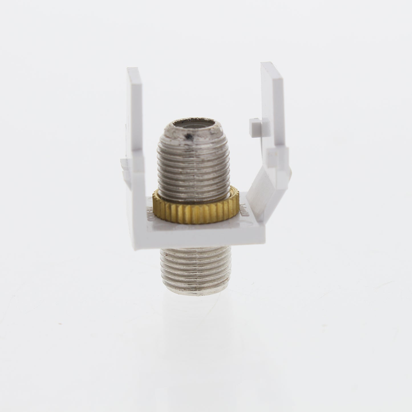 Leviton 40731-BW White Quickport Nickel F-Type Coaxial Cable Connector Jack