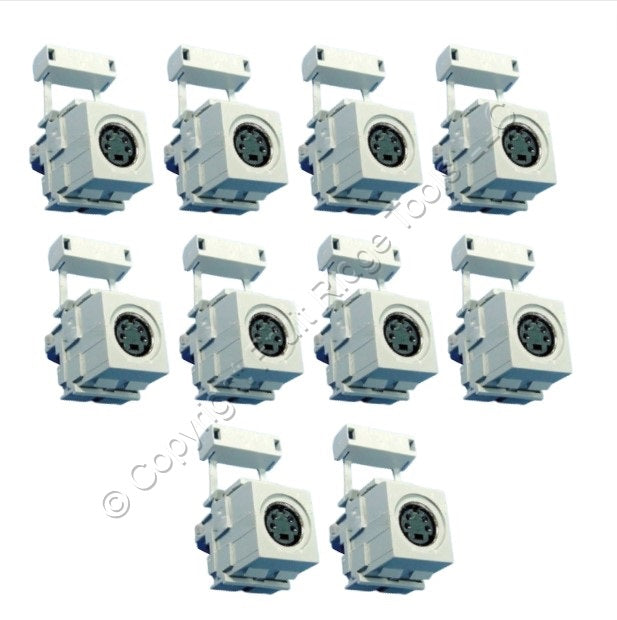 10 Leviton Gray QuickPort 4-Pin S-Video Jacks 110 Termination Cat 5 5e 6 40734
