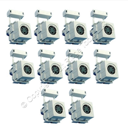10 Leviton Gray QuickPort 4-Pin S-Video Jacks 110 Termination Cat 5 5e 6 40734