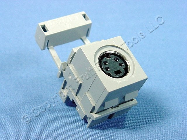 10 Leviton Gray QuickPort 4-Pin S-Video Jacks 110 Termination Cat 5 5e 6 40734
