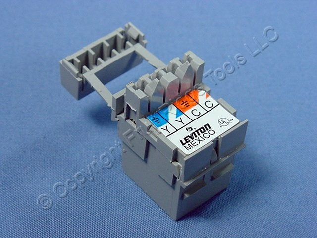 10 Leviton Gray QuickPort 4-Pin S-Video Jacks 110 Termination Cat 5 5e 6 40734
