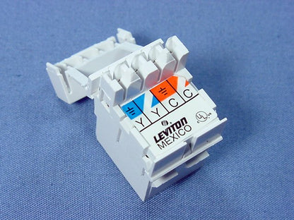 Leviton White QuickPort 4-Pin S-Video Jack 110 Termination Cat 5 5e 6 40734-W