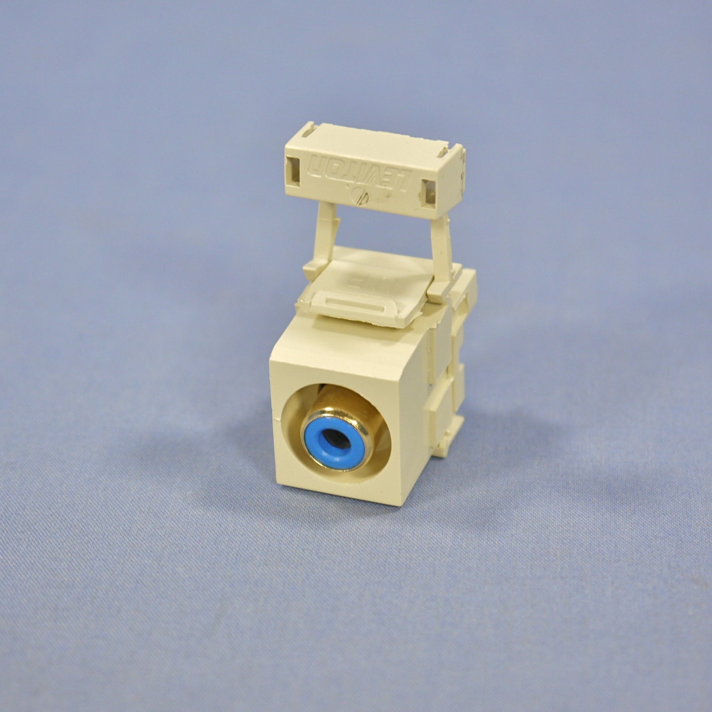 Leviton Quickport Ivory RCA Stereo Audio Gold Jack Blue Stripe 110 40735-RLI
