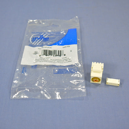 Leviton Quickport Almond RCA Stereo Audio Gold Jack Orange Stripe 40735-ROA