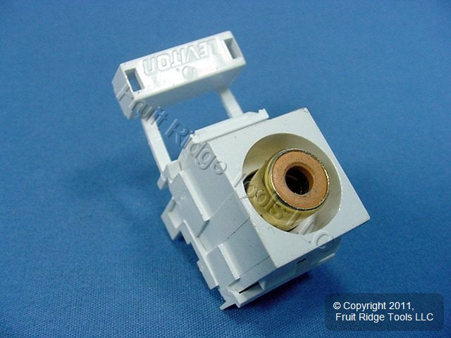 Leviton Quickport White RCA Stereo Audio Gold Jack Orange Stripe 40735-ROW