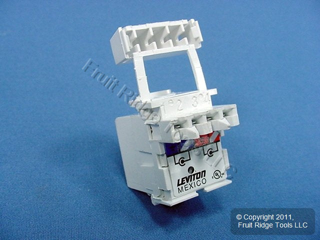 Leviton Quickport White RCA Stereo Audio Gold Jack Orange Stripe 40735-ROW
