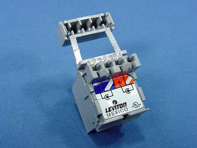 Leviton Quickport Gray RCA Stereo Audio Jack Red Stripe Barrel Cat 6 40735-RRG