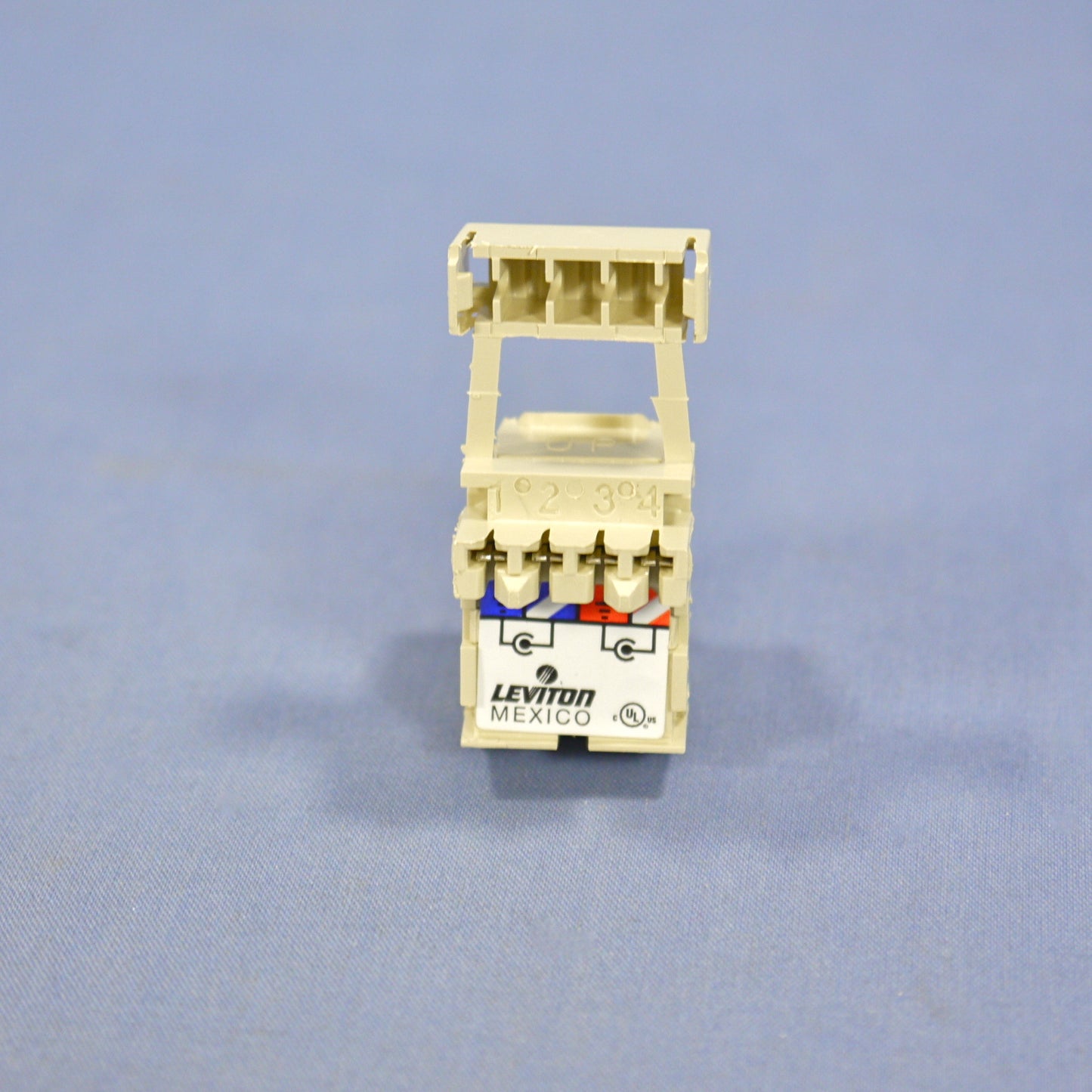 Leviton Quickport Ivory RCA Stereo Audio Gold Jack Green Stripe Barrel 40735-RVI